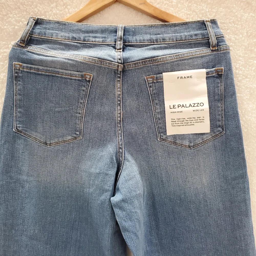 Frame Women's Size 32 Blue Le Palazzo High-Rise Wide Leg Denim Jeans Pants. - Picture 9 of 14